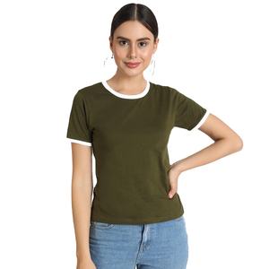 Pakistán venta al por mayor Camiseta de cuello redondo para mujer Color personalizado Casual patrón sólido Anti-Pilling transpirable secado rápido para damas - Product Image 3
