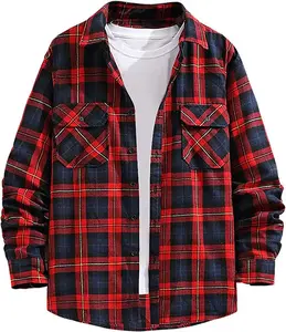 Plus Size Men's Plaid Shirt - Wholesale OEM/ODM Men's Shirts Long Sleeves Stand Collar cheapest price