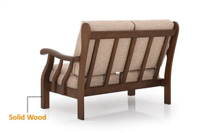 Colección malaya Asiento de amor de madera con cojín Marco de madera maciza Asientos tapizados cómodos Sala de estar elegante duradera - Product Image 3