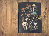 Acheter Journal en cuir véritable Journal cahier champignon fait à la main en cuir Journal blanc sort livre des ombres Grimoire carnet de croquis