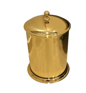 Caractéristiques du seau de rangement Matériau écologique Poubelle coulissante à finition dorée Nouvelle poubelle de cuisine souple avec style gravure - Product Image 6