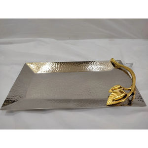 Plateau en métal en aluminium de qualité supérieure Table élégante Plateau de service décoratif Parfait pour la maison Hôtel Table à manger en vente supérieure - Product Image 5