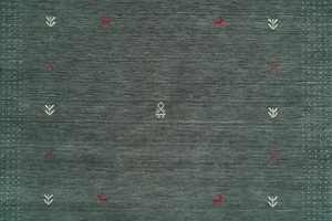 Alfombra Gabbeh de Lana Tejida a Mano, Verde Bosque, Diseño Tribal Minimalista, Alfombra Grande para Piso, Decoración Acogedora para el Hogar 3023 - Product Image 2