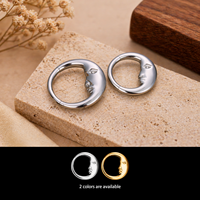 Anneau de nez articulé en titane plaqué or ASTM F136 G23, motif lune, pour septum, hélix, daith, cartilage, cadeau de mariage