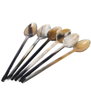 Cubiertos de Servicio de Material de cuerno sostenible personalizados, mesa de comedor de cocina, juego de cubiertos de acero con espejo para propósito de regalo - Product Image 6