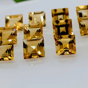 พลอยซิทรินทรงสี่เหลี่ยมตัดขนาด3มม. หินควอทซ์แปดเหลี่ยมสีเหลืองซิทรินสีทอง - Product Image 1