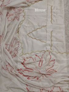 ผ้าออร์แกนซ่าที่สวยงามพร้อมลายพิมพ์และงานส่าหรีผู้หญิงแฟชั่นผู้ผลิตจากอินเดียในอัตราที่ต่ำที่สุด - Product Image 6