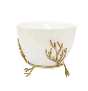 Support de bol en laiton élégant conçu dernière conception de feuille brillant poli grande vente bol de service de fruits en laiton pour la maison hôtel - Product Image 6