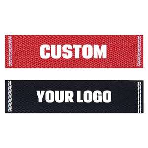 Logo 3D haute densité personnalisé étiquette tissée écologique étiquette de soin du cou en satin pour vêtements presse à repasser et à chaud pli d'un côté - Product Image 6