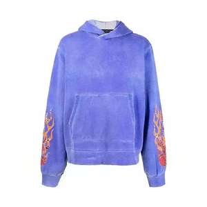 Sudadera con capucha de lavado ácido para hombre de la mejor calidad, diseño único, logotipo personalizado bordado, 100% algodón, teñido liso para la temporada de invierno - Product Image 1