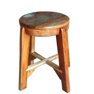 Taburete decorativo de metal para decoración de muebles de bar de hotel para el hogar, taburete de asiento decorativo con acabado negro superior de madera - Product Image 3