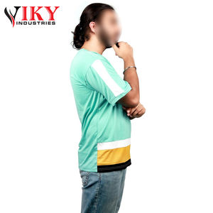 Recién llegado, cómodas camisetas de nailon de manga corta para hombre con logotipo personalizado, tasa de fábrica 'VIKY IND' Wear - Product Image 4