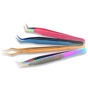 แหนบต่อขนตาสแตนเลสสีฟ้าพลาสมา ทำด้วยมือ ออกแบบมาเป็นพิเศษสำหรับช่างต่อขนตาเพื่อแยกเส้นขน - Product Image 6