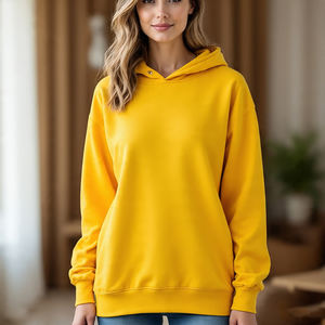 Customized Fleece Drop Shoulder Hoodie <b>Women</b> Sweatshirts Oversize 500 GSM Streetwear Loose Fit Hoodie Ladies - Product Image 5
