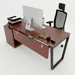 Escritorio Ejecutivo Contemporáneo en Forma de L de Madera Sólida 160x140cm Requiere Ensamblaje - Product Image 1