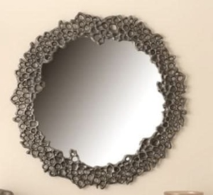 Juego de espejos de pared de onda fundida, espejos de marco de Metal de forma Irregular de oro de lujo para decoración moderna del hogar - Product Image 4