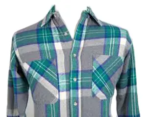 定制标签印花棉法兰绒衬衫，适用于时尚设计的棉衬衫，定制颜色和各种尺寸格子衬衫