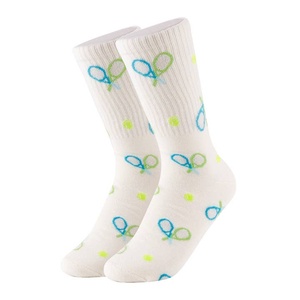Custom Logo Breathable Cotton Crew <b>Socks</b> for <b>Men</b> & Women Daily <b>Sports</b> Casual Wear with Jacquard Tennis Patterns Anti-Bacterial - Product Image 2