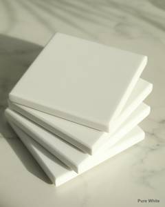 Sous-verres carrés de luxe Sous-verres à effet marbre blanc Sous-verres en pierre grise comme des sous-verres 8 couleurs faits à la main - Product Image 2