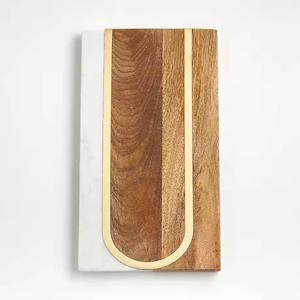 Ensemble de planche à découper en bois d'acacia et marbre blanc multifonctionnel de conception de mode avec la meilleure qualité - Product Image 2