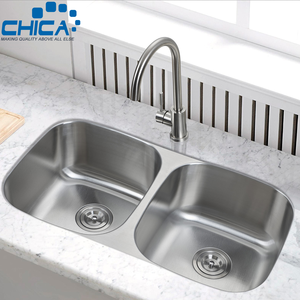 Éviers de cuisine en acier inoxydable en gros, à montage sous plan, à double bac, profonds et grands, pour usage commercial - Product Image 1