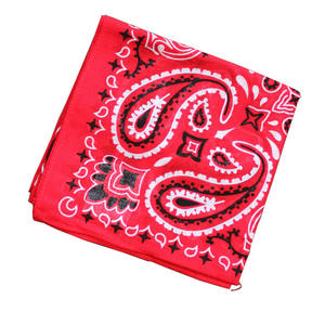 Bandana de seda cuadrada personalizada multifuncional Bandana de algodón rojo con logotipo clásico Bandanas impresas coloridas - Product Image 1