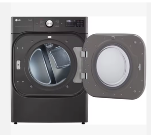 Ensemble lave-linge frontal et sèche-linge électrique neuf de qualité supérieure avec meuble de rangement à tiroirs en acier noir - Product Image 4