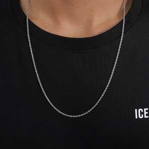 Bracelet en chaîne de corde argentée de 2 mm à maillons fins - Product Image 3