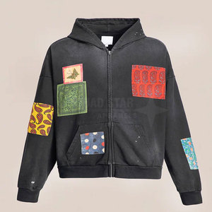 เสื้อฮู้ดผู้ชายแบบเย็บปะติดสำหรับผู้ใหญ่เสื้อฮู้ดผ้าปะต่อสำหรับฤดูหนาว - Product Image 1