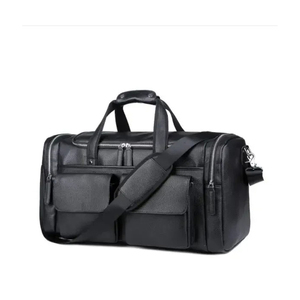 Bolsa de viaje de cuero de vaca genuino vintage Bolsa de viaje de cuero genuino para hombre - Product Image 1