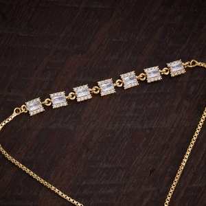 Zircon Charm <b>Bracelet</b> 167092 Emerald Cut with Copper & Stainless Steel Trendy Religious Style for Parties - Product Image 3
