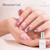 Gel Polish Transparent Effet Fleur Épanouieuse pour Ongles, Gel UV LED à Effet Aquarelle Marbré Fumé, OEM ODM
