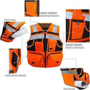 Chaqueta de construcción Ropa multifunción de alta visibilidad Chaleco de malla de poliéster Chaleco DE SEGURIDAD reflectante de seguridad de trabajo de alta visibilidad - Product Image 6