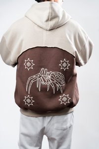 Sweat à capuche bicolore de luxe pour hommes 400 GSM surdimensionné 100% coton épais français bloc éponge contraste sweat pour l'hiver - Product Image 3