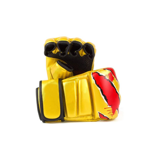 Nouveaux gants de boxe MMA dorés pour hommes, fabriqués au Pakistan, en gros, vêtements de sport en cuir PU - Product Image 4