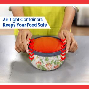 Juego de cuencos de acero inoxidable Premium de 4 piezas con tapas herméticas Desechable Apto para lavavajillas A prueba de fugas Sin derrames para servir Almacenamiento - Product Image 4