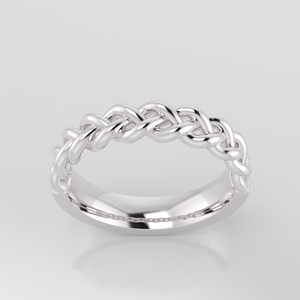 ความกว้าง3.5มิลลิเมตรทอผ้า925เงินสเตอร์ลิงกุหลาบชุบทองแหวนคู่ - Product Image 3