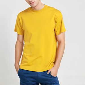 T-shirt da <span class=keywords><strong>uomo</strong></span> casual in cotone 100% tinta unita, personalizzabile con stampa o ricamo logo - Disponibile - Product Image 4