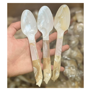 ช้อนเปลือกหอยชุบเงินทำมือสไตล์วินเทจ ด้ามสั้น เป็นมิตรกับสิ่งแวดล้อม สำหรับคนชาและของหวาน - Product Image 4