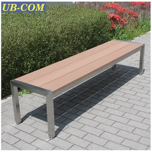 Outdoor Stainless Steel Frame UB-RE074WP High Durability Seat Wood Park Bench