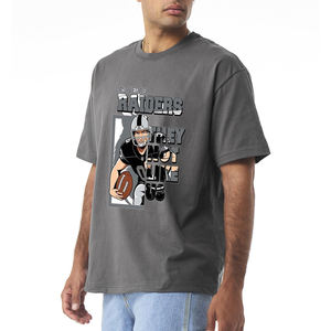 Camiseta con serigrafía personalizada, camiseta Vintage con logotipo bordado, ropa de calle, cuello redondo, estampado de abullonado de gran tamaño para hombre - Product Image 2