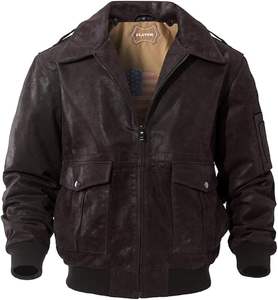 Blouson aviateur en cuir pour homme - Product Image 6