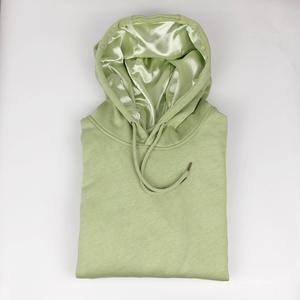 Sudadera con capucha de seda forrada de satén para hombre con estampado personalizado, logotipo bordado de gran tamaño, forro polar de algodón de alta calidad, Sudadera con capucha de talla grande para invierno - Product Image 5