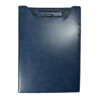 Portapapeles A4 de Cuero PU con Clip Metálico, Ranuras para Tarjetas, Portaplumas, Logotipo Personalizado, OEM, Venta al por Mayor