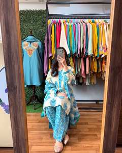 PANTALON TOP EN COTON À LA MODE AVEC DUPATTA BLANC - Product Image 2