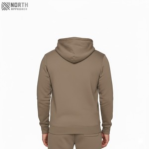 Best Selling Men's Solid 100% Cotton Outdoor Sportswear Breathable Fleece Drawstring <b>Sweatshirts</b> Pants Hood Winter Training - Product Image 2