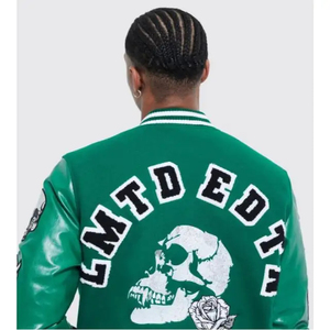 High Quality Street Wear Baseball Varsity <b>Jacket</b> <b>Canvas</b> 100% Wool Quick Dry Breathable Animal Print New Style Oversized <b>Jacket</b> - Product Image 4