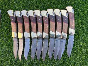 Navaja Plegable de Bolsillo con Bloqueo Trasero de Acero Inoxidable Damasco con Garantía de Resistencia al Óxido - Product Image 4