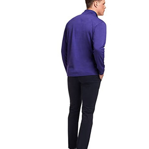 Camisetas de algodón de negocios informales personalizadas de fábrica para hombre, cuello levantado, manga completa, tela de sarga antiarrugas, transpirable para el verano - Product Image 4