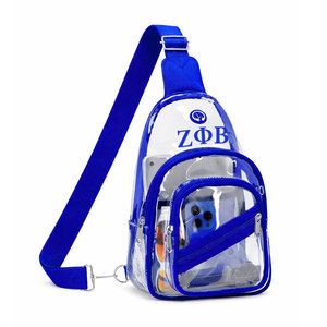 Bolso Bandolera Transparente Zeta Phi Beta, Bolso Bandolera de PVC Transparente, Aprobado para Seguridad, Ajustable, para Viajes - Product Image 1